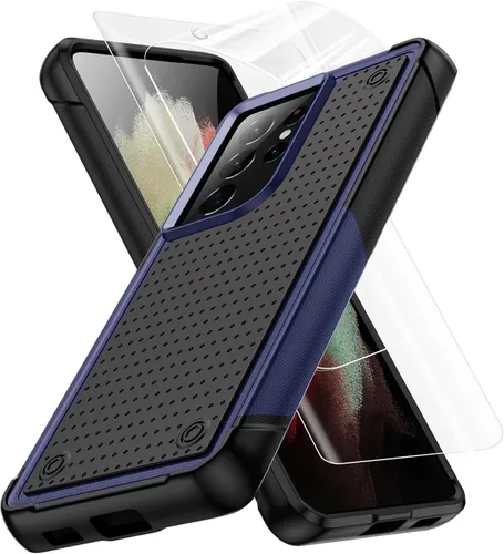 Vista 116 de Jeylly Funda para Samsung Galaxy S10 Plus S10+, ajuste delgado, doble capa, resistente, absorción de golpes, TPU con carcasa trasera de Negro