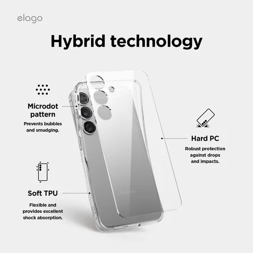 Vista 7 de elago Funda híbrida diseñada para Samsung Galaxy S25 de 6.2 pulgadas, funda protectora con tecnología PC/TPU, recortes precisos de cámara, diseño