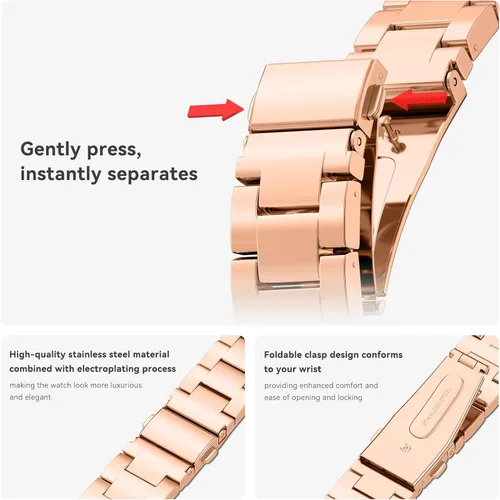 Vista 4 de Musk-MSKR Watch Bands for Women Compatible with Apple Watch Band 38mm 40mm 41mm 42mm 44mm 45mm 46mm 49mm Adjustable Metal Band Cowboy Steel Chain