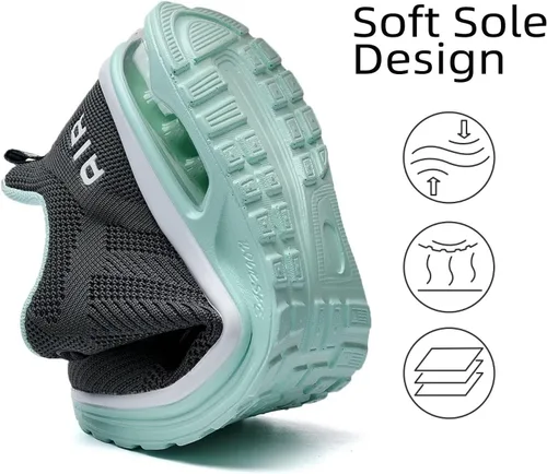 Vista 5 de Zapatos deportivos para correr con aire para mujer, ligeros, con amortiguación de aire, para gimnasio, entrenamiento, deportes