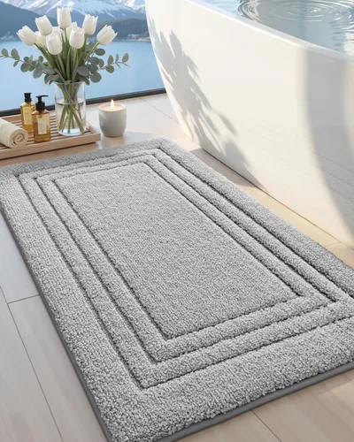 Vista 14 de DEXI Tapetes de baño, 32 x 20 pulgadas, antideslizantes, lavables, absorbentes, de secado rápido, para ducha y fregadero, color beige