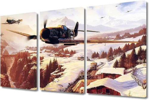 Vista 17 de Lienzo decorativo para pared de niños, decoración de dormitorio de adolescentes de la Segunda Guerra Mundial, imágenes en pared para decoración