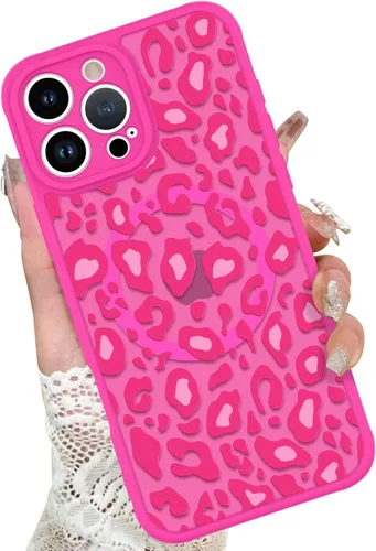 Vista 12 de KANGHAR - Funda para iPhone 11 [Compatible con Magsafe] Patrón estampado de leopardo Lindo guepardo Funda protectora magnética para niñas, mujeres