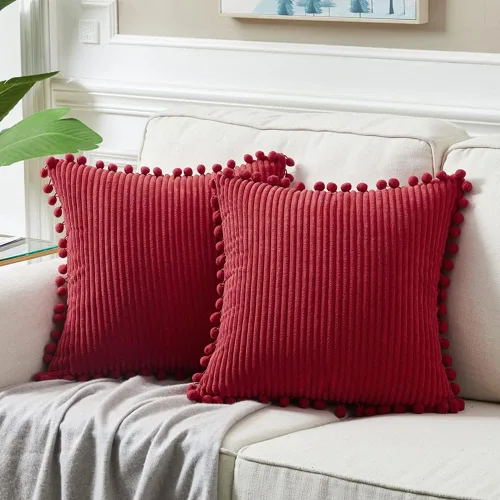 Vista 59 de Fancy Homi Juego de 2 fundas de almohada decorativas negras de 12 x 12 pulgadas con pompones para sofá y cama, decoración moderna de estilo bohemio