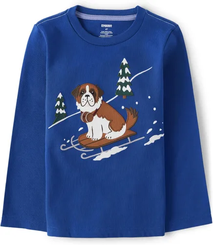 Vista 12 de Gymboree Camisetas de manga larga bordadas para otoño y vacaciones para niñas y niños pequeños Perfume negro