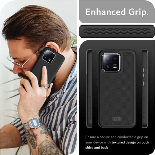 Vista 4 de TUDIA DualShield Grip - Funda protectora para Xiaomi 13 5G, MergeGrip, de grado militar, resistente, a prueba de golpes, delgada, de doble capa