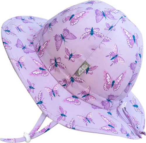 Vista 8 de JAN & JUL Sombrero de sol de algodón UPF 50+ con ala ancha para niñas pequeñas