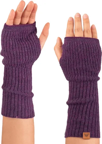 Vista 10 de NOVICA Handmade Alpaca Wool Blend Fingerless Gloves Arm Warmers for Women Gris
