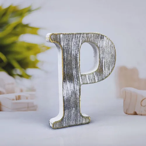 Vista 16 de Letras de madera rústica sin terminar de 4 pulgadas para decoración de pared, letras decorativas de pie en rodajas, decoración de tablero