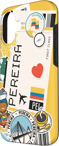 Vista 2 de Flight Boarding Pass Tag Label to Destination Pereira Case for iPhone 16