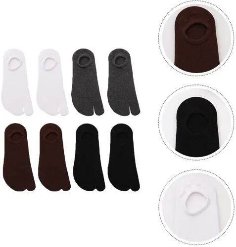 Vista 8 de Holibanna 4 pares de sandalias casuales unisex con puntera dividida para hombres y mujeres, calcetines elásticos de color mixto, talla única