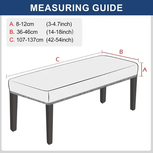 Vista 5 de Lebaley Funda Impermeable para Banco de Comedor Elástica Rectangular Protector de Asiento de Banco Funda Deslizable Extraíble Lavable Fundas
