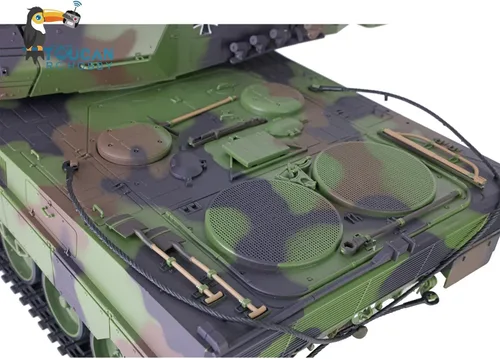 Vista 5 de Heng Long Toucan RC Hobby 2.4Ghz 1/16 Escala Plástico Leopard2 A6 RC Tanque