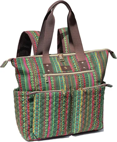 Vista 11 de ESVAN Bolsa de pañales Totepack Mochila 2 en 1 para mujer, multifuncional, de gran capacidad, con bolsillos aislados, viaje