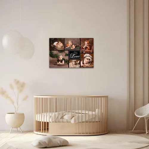 Vista 2 de QIXIANG Collage de fotos personalizado para decoración de pared, impresiones en lienzo con fotos de tu bebé, regalo personalizado para marcos H10