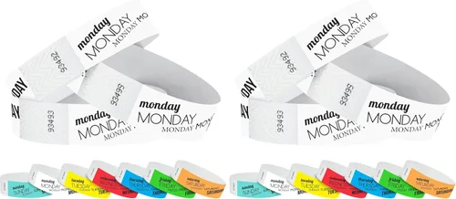 Vista 11 de WristCo Pulseras Tyvek - Paquete variado de fin de semana, 1,500 unidades ¾" x 10" - impermeables, reciclables, cómodas, resistentes a desgarros