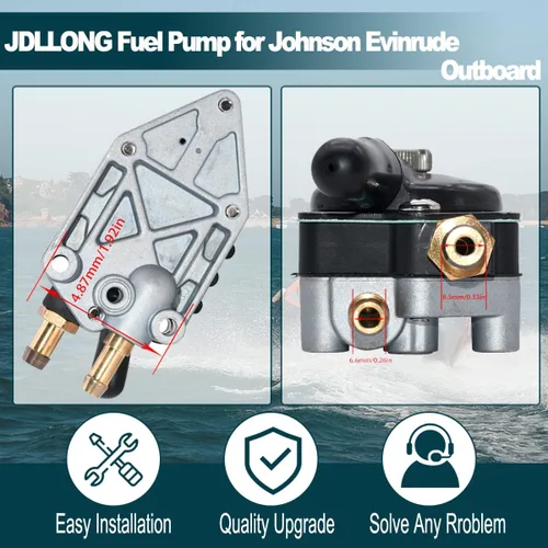 Vista 2 de 438559 Bomba de combustible para Johnson Evinrude 385784 433390 395712 398385 Motor 25-90 100 105 115 125 135 140-235 HP Bomba de combustible fuera