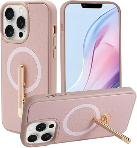 Vista 10 de CUSTYPE Funda para iPhone 13 Pro Max de 6.7 pulgadas con soporte, funda de cuero delgada con soporte de 2 vías, compatible con MagSafe, funda