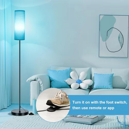 Vista 7 de FRIDEKO HOME Lámpara de pie, iluminación ambiental que cambia de color para sala de estar, dormitorio, lámpara de pie con aplicación y control
