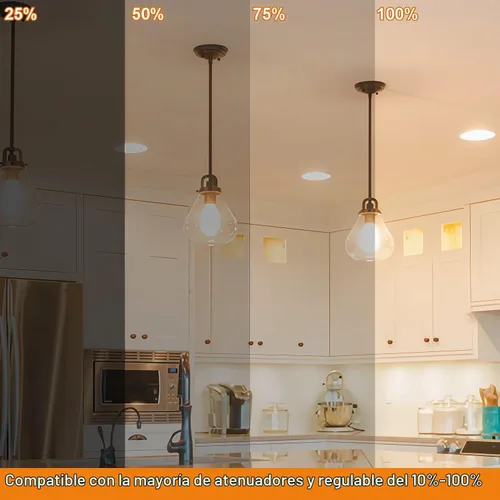 Vista 5 de Vinaco Bombilla LED A19 regulable de 2700 K, blanco cálido, 4 bombillas Edison A19, 8 W igual a 60 W, bombillas Edison de larga duración 806LM E26