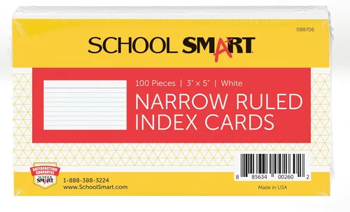 Vista 10 de School Smart Tarjetas de índice con rayas, 3 x 5 pulgadas, colores surtidos, paquete de 100