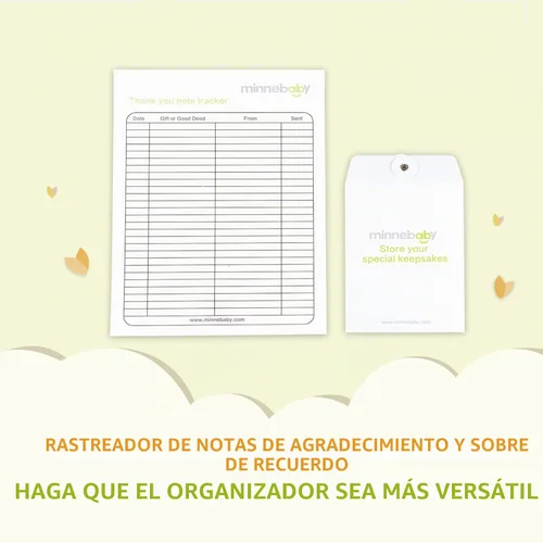 Vista 4 de Organizador de documentos para bebé, maletín para bebé con 9 carpetas