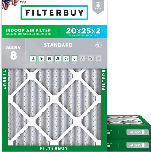Vista 25 de Filterbuy Filtro de aire MERV 8 de 8 x 14 x 1 pulgadas para defensa contra el polvo y las alergias (paquete de 3), filtros electrostáticos plisados
