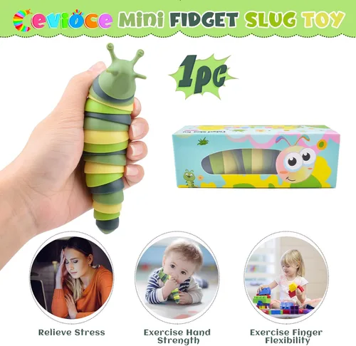 Vista 4 de Cevioce Babosa sensorial, mini babosa para adultos y niños, juguete sensorial para autismo, a partir de 3 años, relleno de Pascua (verde)