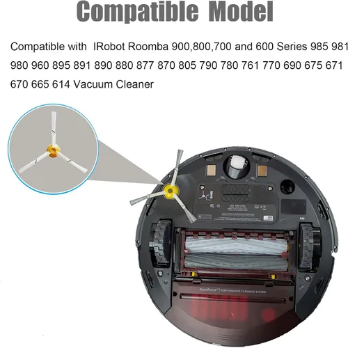 Vista 2 de Reemplazo de cepillo lateral para IRobot Roomba 900, 800, 700 y 600 Series 985 981 980 960 895 891 890 880 877 870 805 790 780 761 770 690 675 671