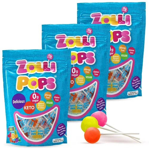 Vista 16 de Zollipops Paletas Clean Teeth, sabores tropicales, 16 onzas