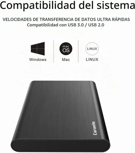 Vista 3 de Disco duro externo portátil ultradelgado de 320 GB, USB 3.0, almacenamiento HDD compatible con PC, computadora de escritorio, laptop, MacBook