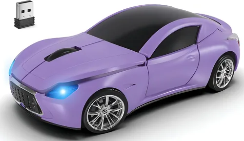 Vista 5 de Ratón inalámbrico lindo deportivo rosa ratones de coche, pequeños ratones portátiles ópticos ligeros para niñas, divertido regalo para la oficina