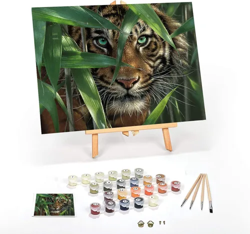 Vista 18 de Ledgebay Kit de Pintura por Números DIY para Adultos, Lienzo Enmarcado para Principiantes a Avanzados, Kit de Pintura por Números, los Kits Incluyen