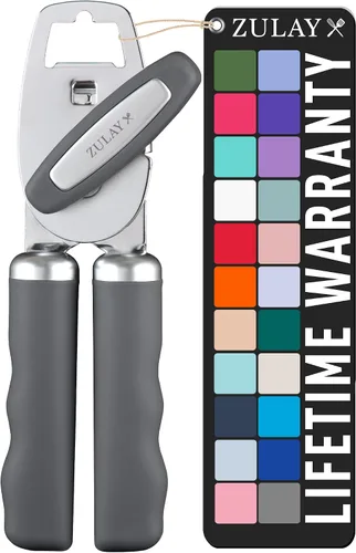 Vista 15 de Zulay Kitchen Abrelatas manual de acero inoxidable resistente con abridor de botellas, abrelatas manual a prueba de óxido con perilla giratoria