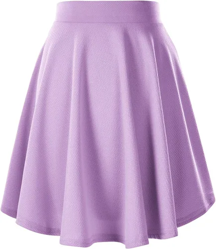Vista 2 de Urban CoCo Women's Basic Versatile Stretchy Flared Casual Midi Skater Skirt
