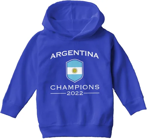 Vista 2 de Argentina Champions 2022 - Sudadera con capucha de forro polar para niños y jóvenes