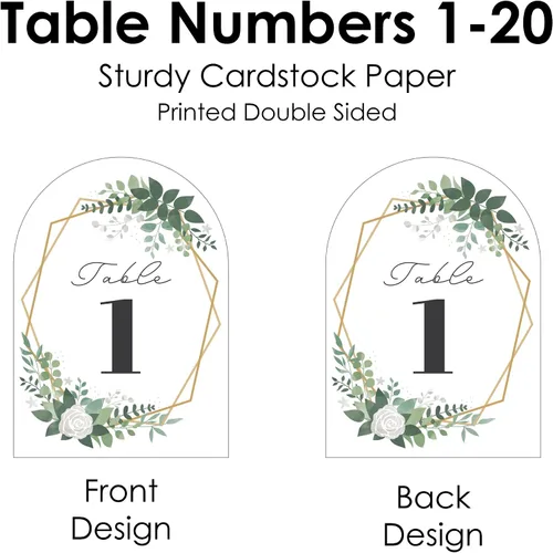 Vista 6 de Big Dot of Happiness Tarjetas de números de mesa boho – Tarjetas de doble cara de 5 x 7 pulgadas, tarjetas de boda, recepción, fiesta, eventos