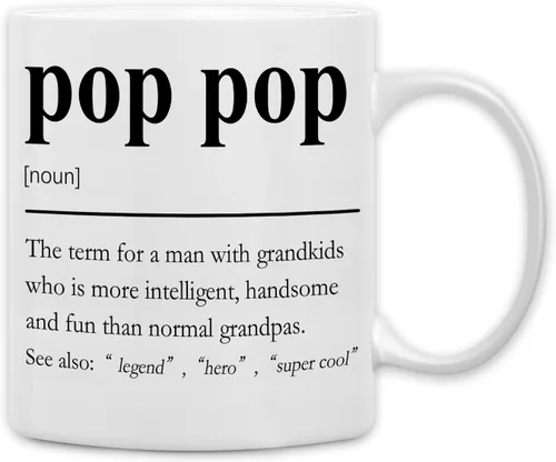Vista 10 de Taza de Papaw QASHWEY, Tazas de Café de Regalo de Nietos para Abuelo, Regalos de Abuelo Papaw, Taza del Día del Padre Taza de Té para Abuelo, Mis