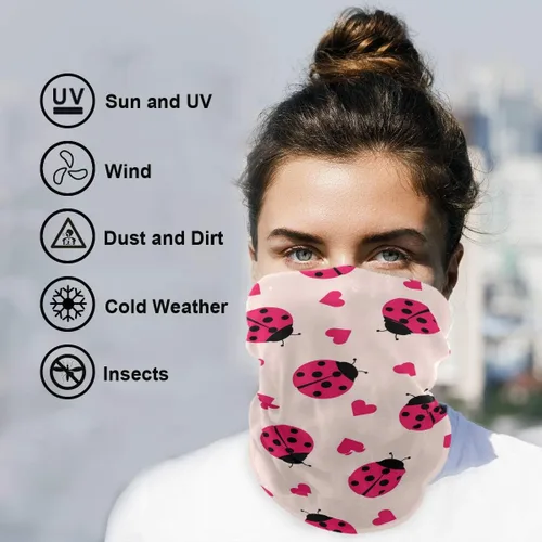 Vista 5 de MOYYO - Diadema elástica sin costuras, diseño de mariquita con corazones