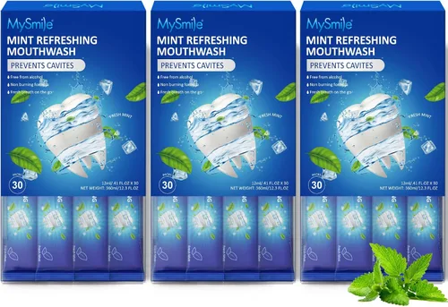 Vista 9 de MySmile - Enjuague bucal para dientes sensibles, lavado bucal nano hidroxiapatita, tamaño de viaje, sin flúor ni alcohol, remineralizante para mayor