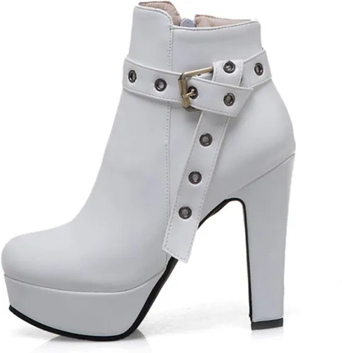 Vista 16 de Scaoruki Zapatos de otoño de moda para mujer, botines de tacón de bloque
