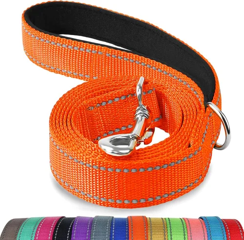 Vista 7 de Joytale - Correa reflectante de doble cara para perro, 6, 5 y 4 pies, resistente de nailon, asa acolchada, para pasear perros pequeños y medianos