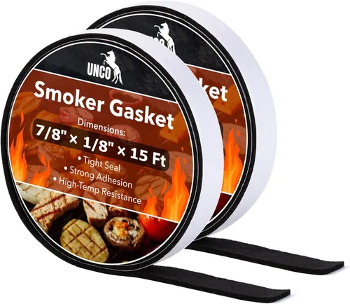 Vista 13 de UNCO Junta para ahumador - 15 pies, 1/2"X1/8", parrilla de alta temperatura y junta para barbacoa Negro