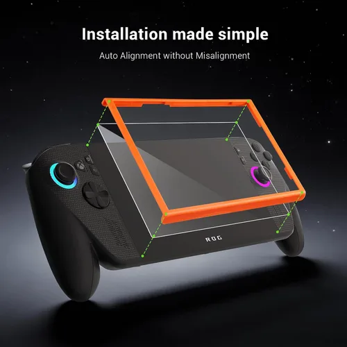 Vista 3 de CoBak Protector de pantalla de vidrio templado 9H para ASUS ROG Xbox Ally y ROG Xbox Ally X 2025 de 7 pulgadas, instalación de alineación