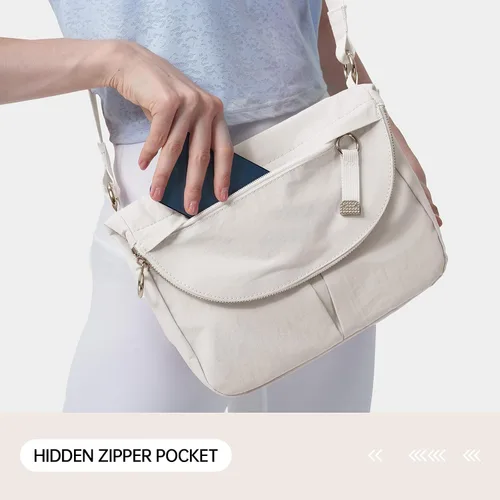 Vista 4 de Bolso cruzado para mujer, bolsa de festival para toda la noche, con correa ajustable, bolso de nailon para viajes, trabajo, casual, al aire libre