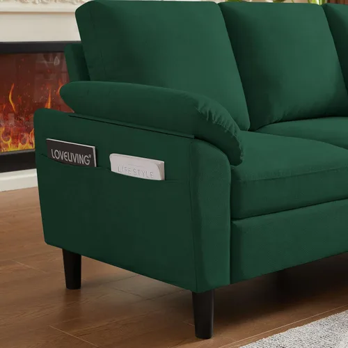 Vista 4 de Juego de sofá modular convertible, sofá en forma de L de 79 pulgadas con otomana, sofá biplaza, sillón, sofás pequeños de 6 plazas para espacios
