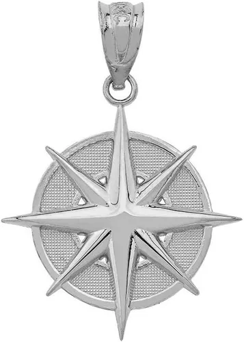 Vista 6 de Collar con dije de símbolo de estrella celestial de estrella del norte de oro de 10 quilates certificado
