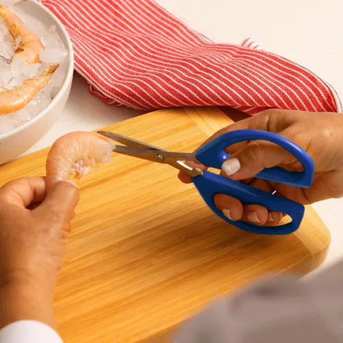 Vista 4 de Joyce Chen Tijeras de cocina ilimitadas originales multiusos con asas cómodas, color azul 2.0
