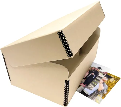 Vista 5 de Lineco, Caja de fotos con tapa con bisagras de 5.5 x 7.75 x 12 pulgadas Bronceado