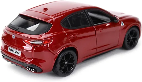 Vista 3 de HTLNUZD Bburago - Coche de carreras de aleación 1/24 para Alfa Romeo Giulia, coche deportivo estático, exhibición de vehículos de fundición a